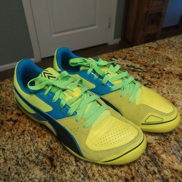 Puma Men's Invicto Sala Soccer Shoes 103241 08 Safety Yellow/Black Size 6.5 - Picture 2 of 12